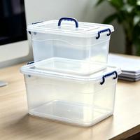 Boîtes de rangement transparentes minimalistes de 9 litres avec couvercles/poignées, empilables en plastique, capacité de 9 quarts, pour l'eau