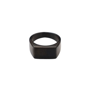 Geometric <b>Ring</b> Black Unisex <b>Titanium</b> Steel Minimalist Jewelry Gift - Product Image 1