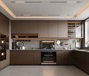 Design Contemporary <b>Wood</b> Lacquer Kitchen <b>Cupboard</b> Plywood Kitchen Cabinet Storage for Apartment Kitchen Furniture - Product Image 1
