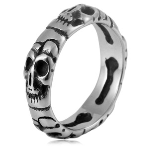 yunnique Men's Skull <b>Ring</b> <b>Titanium</b> Steel Geometric Design Fashion Jewelry Gift FY28069 - Product Image 1