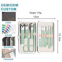 Kit de manucure et pédicure professionnel 13 pièces en acier inoxydable, outils de beauté, coupe-ongles, ensemble de soins pour le visage, les mains et les pieds