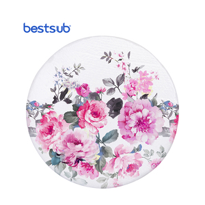 Posavasos redondos de mármol de 4 "al por mayor espacios en blanco de sublimación personalizados con diseño de mármol de corcho de estilo clásico - Product Image 2