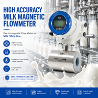 Débitmètre magnétique de haute précision pour lait / Débitmètre électromagnétique / Débitmètre de lait pour ligne de remplissage