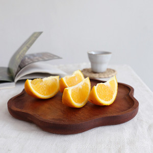 Juego de bandejas de madera con forma de flor, de madera natural, para frutas, postres, bocadillos, café, té, uso en hoteles. - Product Image 4