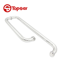 Poignée de porte de Type L en acier inoxydable épaissie de Style CRL 304, poignée de porte en verre de douche chromé poli