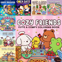 Livre de coloriage anti-stress, 48 feuilles, motifs de la vie quotidienne, livre d'art-thérapie relaxant pour adolescents et adultes