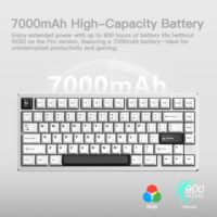 Clavier WOBKEY Rainy 75 ANSI avec touches PBT double injection, 5 couches, réduction du bruit, interrupteurs pré-lubrifiés pour la vente en gros