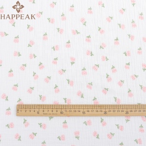 HAPPEAK Tissus <span class=keywords><strong>de</strong></span> mousseline imprimés personnalisés Tulipe rose <span class=keywords><strong>Gaze</strong></span> respirante en <span class=keywords><strong>coton</strong></span> par cour pour le design <span class=keywords><strong>de</strong></span> mode d'été - Product Image 2