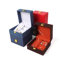 Boîte à montres en cuir avec boucle en métal haut de gamme, rangement multifonctionnel pour bijoux et logo personnalisable, idéale pour la fête des mères