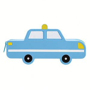 Nouvelle trousse à crayons en silicone motif voiture de police de dessin animé, vente en gros, transport amusant, transfrontalier, pour l'école primaire - Product Image 3