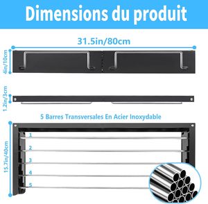 NUEVO Tendedero de Ropa Plegable de Metal Multifuncional para Montar en la Pared, Compacto, para Secar Ropa en Casa - Product Image 2