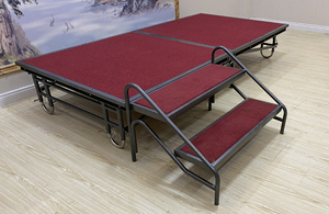 Scène pliable portable avec roues, plateforme d'événements à installation rapide pour les entreprises de location, les mariages, les fêtes et les spectacles en intérieur - Product Image 6