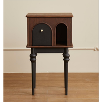 Table basse en bois massif au design créatif et durable avec rangement, meuble d'appoint de chevet, style antique de luxe vintage pour salon