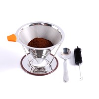 Filtre à café en acier inoxydable réutilisable et écologique de 51 mm pour la préparation manuelle du café