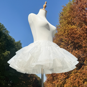 <span class=keywords><strong>Jupon</strong></span> court <span class=keywords><strong>en</strong></span> <span class=keywords><strong>tulle</strong></span> <span class=keywords><strong>blanc</strong></span> à volants 100 % polyester pour robe de mariée, idéal pour les mariages et événements festifs, pour un volume optimal - Product Image 3