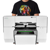 Imprimante jet d'encre DTG double station A3/A4 SHENLAN avec quatre têtes d'impression I3200 8+1 couleurs pour T-shirts, pantalons, sweats à capuche, encre pigmentée – Vente en gros