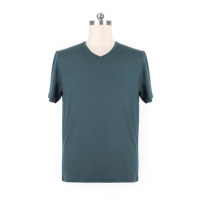 T-shirts pour hommes en laine mérinos mélangée de haute qualité, col en V, manches courtes, personnalisés Solarwool pour l'été