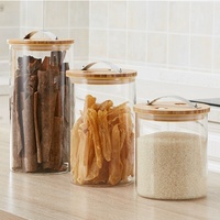 Récipient à riz transparent moderne vente chaude transfrontalière verre de qualité alimentaire résistant aux insectes et à l'humidité pour la cuisine