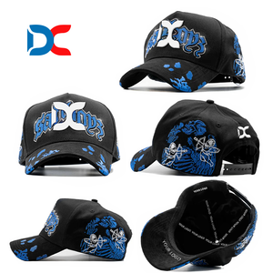 Gorras bán buôn <span class=keywords><strong>3D</strong></span> thêu thể thao Mũ được trang bị 5 Bảng điều chỉnh da lộn rộng vành mũ cong ngoài trời satin Lót mũ bóng chày cho nam giới - Product Image 2