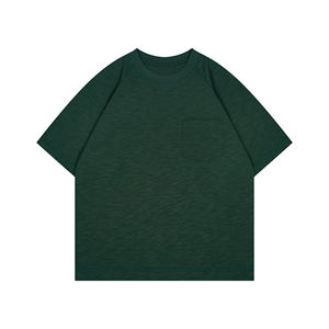 310gsm transpirable camiseta de gran tamaño Slub algodón de los hombres, cuello redondo de color sólido - Product Image 1