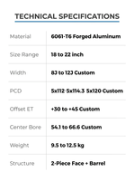 Nouvelles jantes en alliage d'aluminium forgé Pengqi, brossées, multi-branches, de qualité course, haute performance, légères et haute résistance pour Boxster