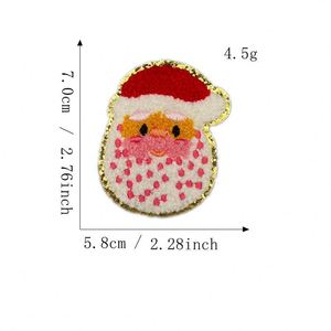 Nouvelle broderie thermocollante en chenille, motif bonhomme de neige et homme en pain d'épices, pour la décoration de vêtements, chapeaux et sacs - Product Image 2