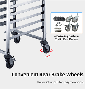 מחבת צינור מרובע כבד מגשים עגלה עגלה פלדה מתלה טרולי מזון מאפיות - Product Image 3