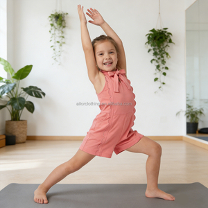 Vêtements de sport en gros pour enfants : Combinaison une pièce décontractée pour filles, idéale pour le yoga, le fitness et la danse – Commande personnalisée - Product Image 3
