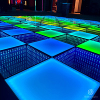Homei 16*16ft Tanzfläche LED-Panel Top 3D LED-Spiegel-Tanzfläche für Party Hochzeit Disco Show