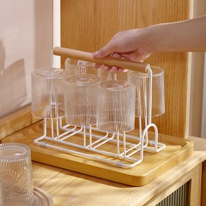 Égouttoir à verres pour salon, support de séchage pour tasses et verres à vin avec plateau de drainage - Product Image 3