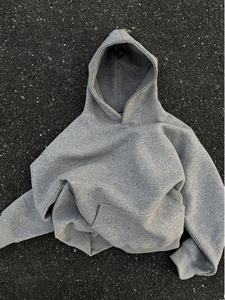 Хлопковая однотонная Роскошная укороченная Толстовка пуловер унисекс на заказ оверсайз уличная одежда супертяжелый флисовый экологически чистый худи - Product Image 1