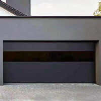 Porte de garage sectionnelle à panneaux surélevés en acier galvanisé au design moderne, surface finie, âme en mousse, pour villa résidentielle