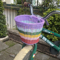 Accessoires de rangement en plastique pour panier avant tissé en rotin PE rétro pour enfants pour vélo d'équilibre et poussette avec panier avant tissé