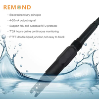 Sensor pH Digital REMOND 4-20mA Probe pH PPS Terendam Elektroda pH RS485 Akurasi 0.02pH Perlindungan IP68 Pendingin Air OEM