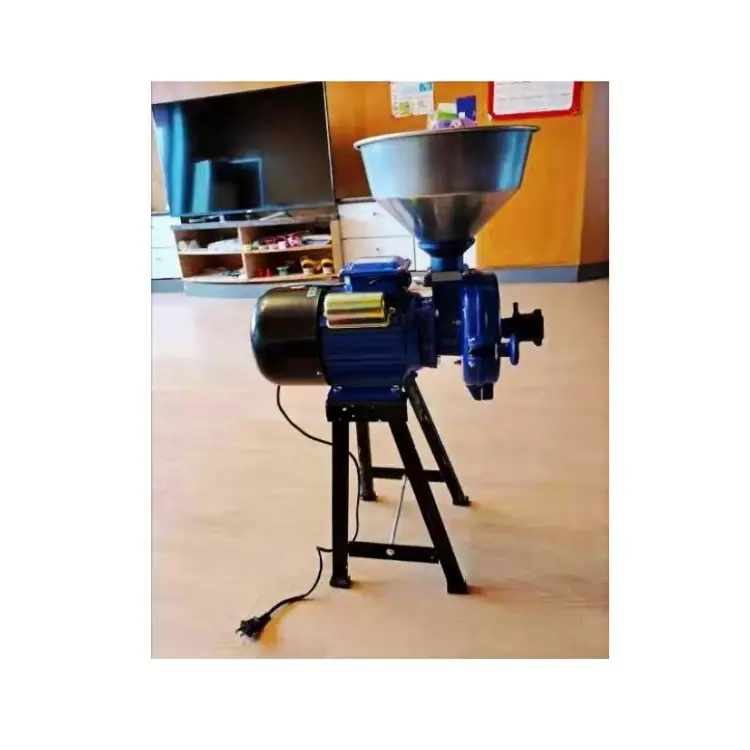 फैक्टरी मूल्य सुंदर नीले इलेक्ट्रिक मशीन कॉफी की फलियों के लिए गेहूं मिलिंग मशीन सूखी मकई चक्की चक्की