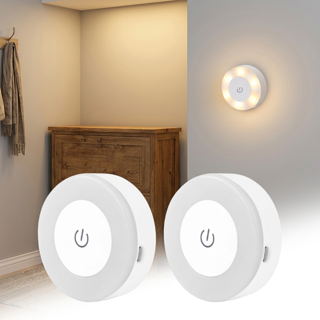 Hot Sale Round Usb Touch Sensor Eye Friendly Mini Portable Nursery Bedroom Bedside Lamp Rechargeable Wireless Led Night Light