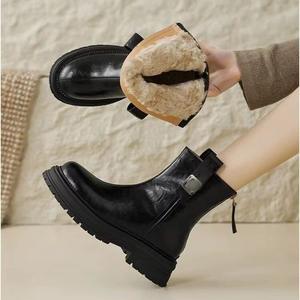 Botas de Tobillo Balmoral de Cuero para Hombre, Textura Lijada a Mano, Estilo Amish, Algodón, Resistentes al Agua, Antideslizantes - Product Image 5