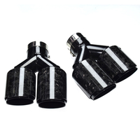 Embout d'échappement universel en fibre de carbone forgée SS304 avec logo AK, compatible avec les systèmes d'échappement DEX, embout de silencieux quadruple, buse de système d'échappement, performance sportive