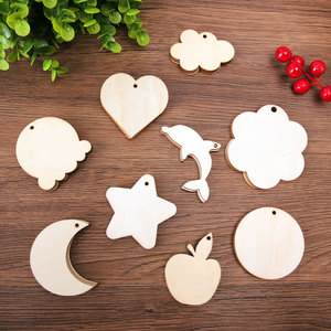 Chips de Madera Redondos Pintados a Mano para Decoración de Paredes de Jardín de Infancia, Manualidades DIY, Decoraciones para Aulas - Product Image 1