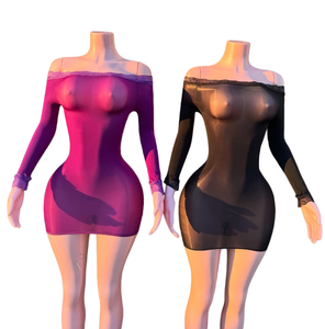 วิวิบลุค Z225DS04 ชุดเดรสยาวแขนยาวผ้าไหมสีนู้ดรัดรูปสำหรับผู้หญิง ชุดเดรสปาร์ตี้คลับแบบไม่มีสาย - Product Image 1