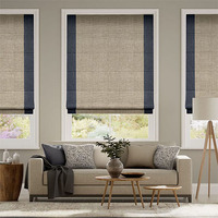 Persianas romanas eléctricas de diseño moderno, cortinas enrollables de tela fáciles de instalar, cortinas romanas