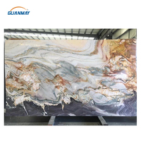 Décoration murale lumineuse à LED en marbre Lumistone violet poli naturel Dalle de quartzite violet de luxe