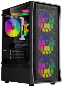 Gabinete <span class=keywords><strong>de</strong></span> PC LY Personalizado <span class=keywords><strong>de</strong></span> Torre Media con Panel Frontal <span class=keywords><strong>de</strong></span> Malla y Vidrio Templado, Micro ATX, para Juegos - Product Image 5