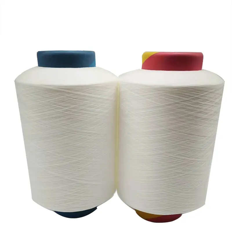 100% hilo de poliéster DTY semi opaco HIM hilo de coser 300/96 S/Z dope teñido DTY hilo de filamento de tejer para ropa interior de encaje elástico