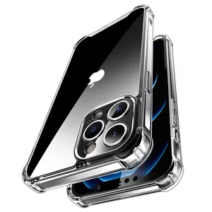 Hoge Kwaliteit 1.5Mm Tpu Pc 2 In 1 Bumper Siliconen Doorzichtige Schokbestendige Case Voor Iphone 11 Pro Max 12 Xr X Xs 8 7 6 Max