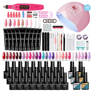 Professional Hot Gel Nail Polish Sets With Extension Gel Uv Led Lamp Manicure Art Tools Nail Salon Supplies For Nails Beauty