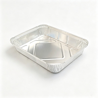 Barquette rectangulaire jetable en aluminium de qualité alimentaire pour la restauration d'entreprise et le stockage en chaîne du froid