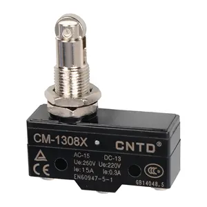 CNTD Parallel Roller Plunger Type Momentary Micro Limit Switch Travel Switch CM-1308X 15A 250V
