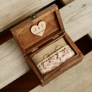 Personalized Wedding Ring Box Wooden Engagement Ring Box For Ceremony