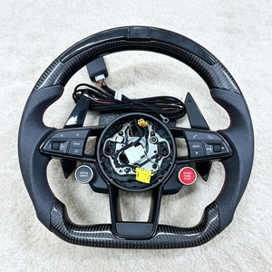 Volant personnalisé avec garniture en cuir noir pour Audi A3 A4 A5 A6 A7 A8 C7 S8 R8 Rs3 RS6 B8 B9 S7 <span class=keywords><strong>RS</strong></span> S <span class=keywords><strong>Line</strong></span> - Product Image 2